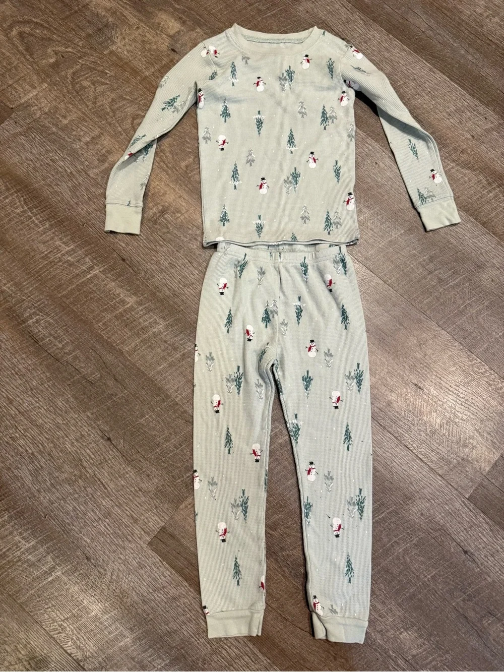 Carter's Mint Green Snowman & Tree Two-Piece Pajama Set size 5T